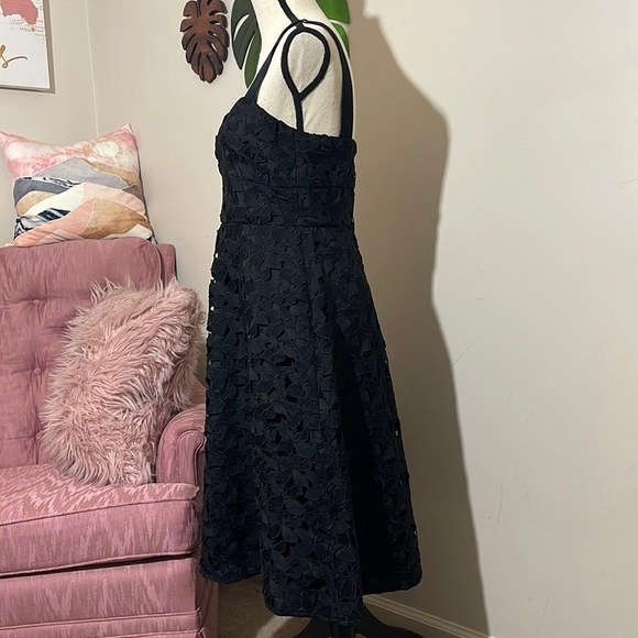 J. Crew Sleeveless Sweetheart Midi Dress In Black Lace Sz. 4 - Picture 8 of 13